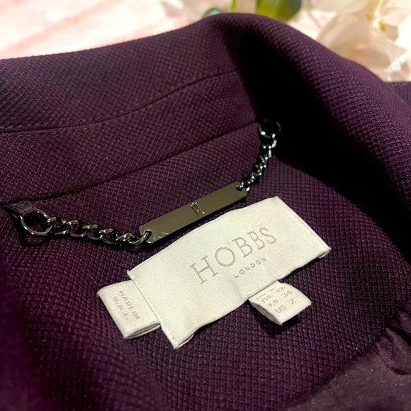 ✨💜 HOBBS London Vivienne Jacket Deep Purple Textured Blazer US Size 2 💜✨ - Picture 2 of 3